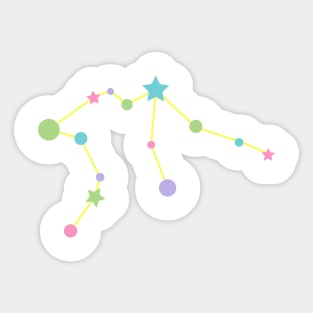 Aquarius Zodiac Constellation in Rainbow Pastels Sticker